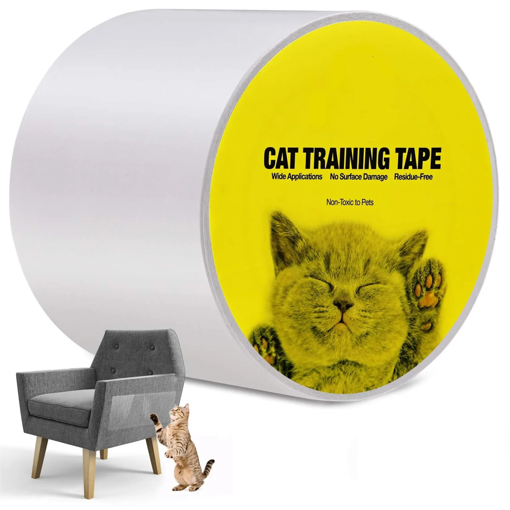 

Cat Scratcher Deterrent Train Tape Cat Protector Double Sided Couch Sofa Protector Cat Sticky Paws Tape