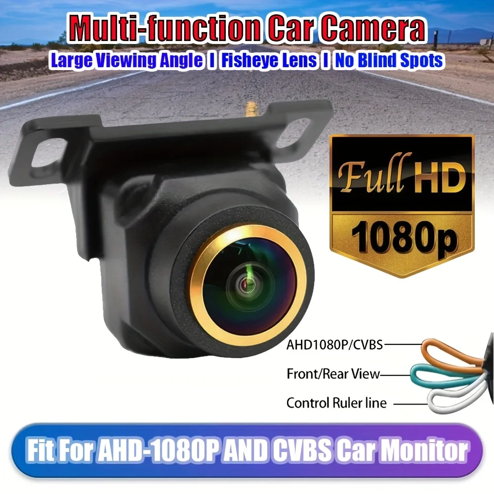 1080P Full Color Night Vision AHD/CVBS Switchable Backup Camera for Rear Front View Compatible with All Vehicles