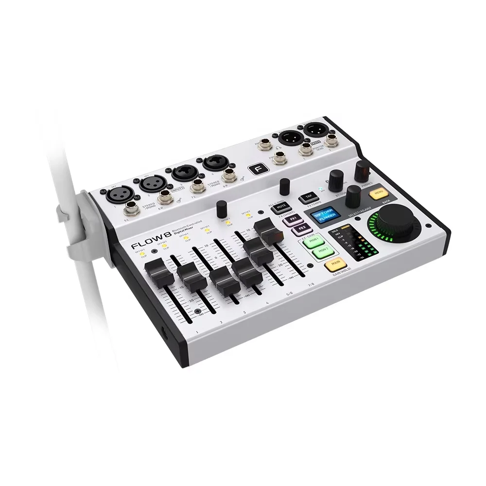 FLOW 8 8-Input Stereo Digital Active Mixer App Button Rotary Knob Control 2 FX Processors XLR Inputs/Outputs