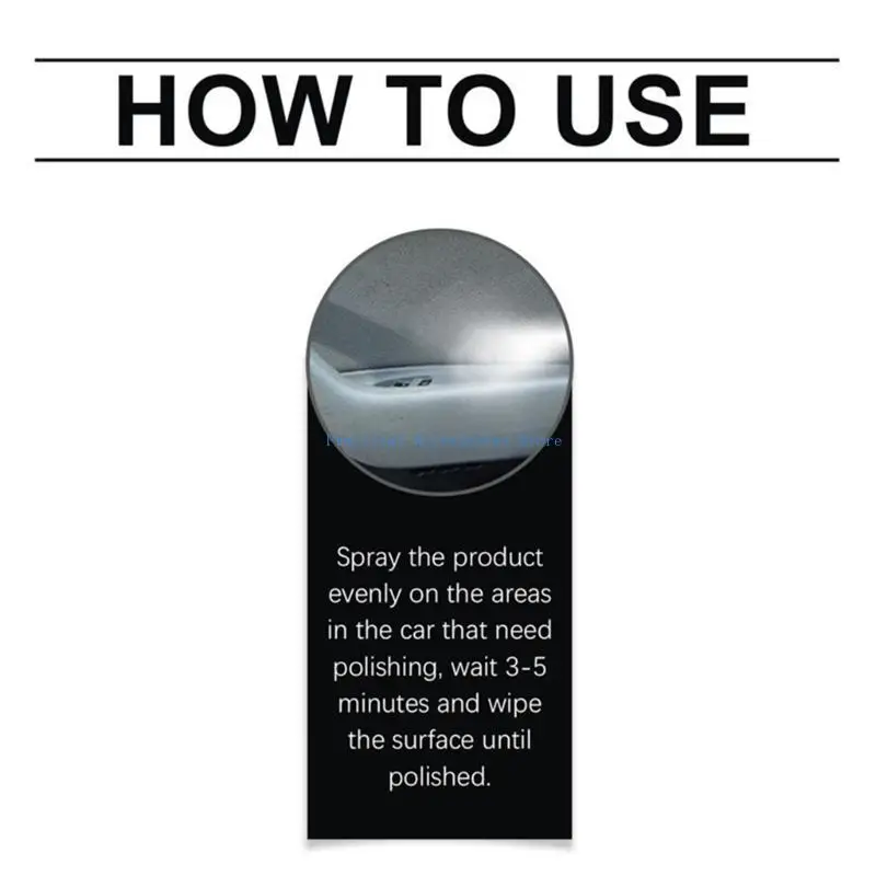 U75E يقوم بترقية بخاخات التفاصيل الداخلية للسيارة، تركيبة سريعة الجفاف، تنظف الظروف وتلمع الأسطح المطاطية والجلدية للسيارة #5