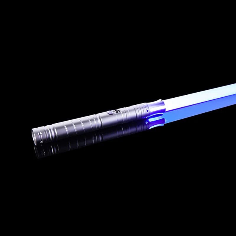 Sabre lumineux en métal amélioré avec son de battement de vibration, épée laser respiratoire, jouet LED, RVB, 16 couleurs, 2 en 1