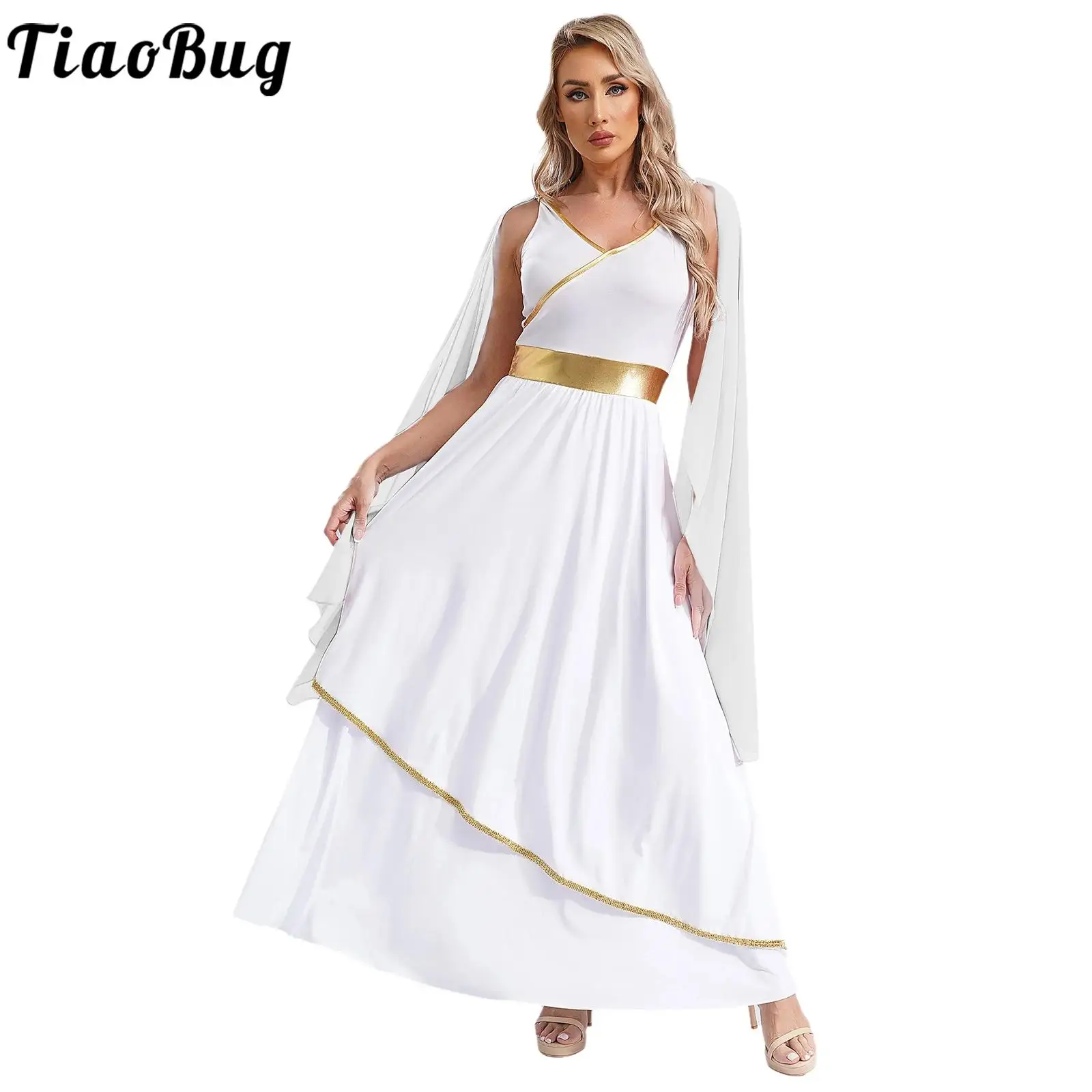 

Women's Choir Princess Dress for Clergy Toga Godness Cosplay Dress Up Toga Robe Queen Uniform for Halloween Carnival Uniforms