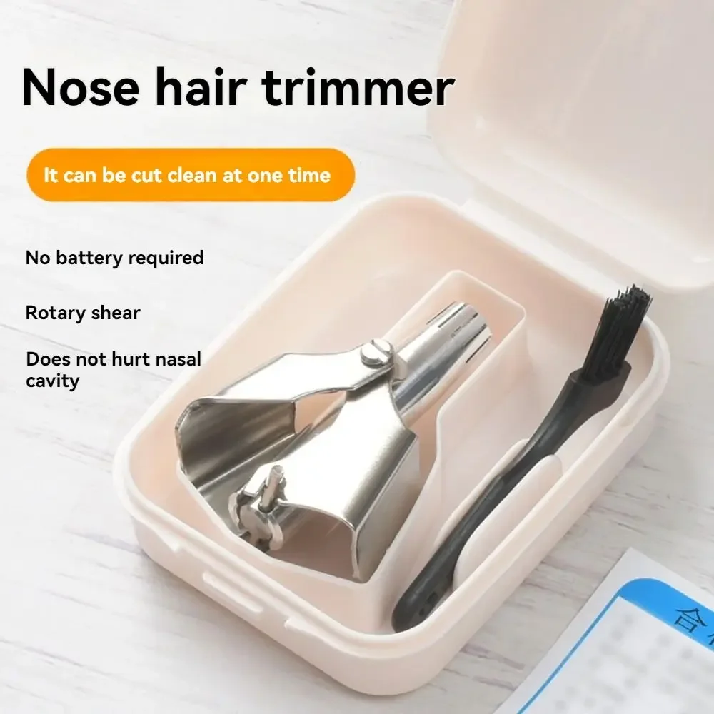 Nose Hair Cleaner Stainless Steel Shaving Cleanup Clean Nose Hair God Lightweight Portable Washable Manual Nose Hair Trimmer