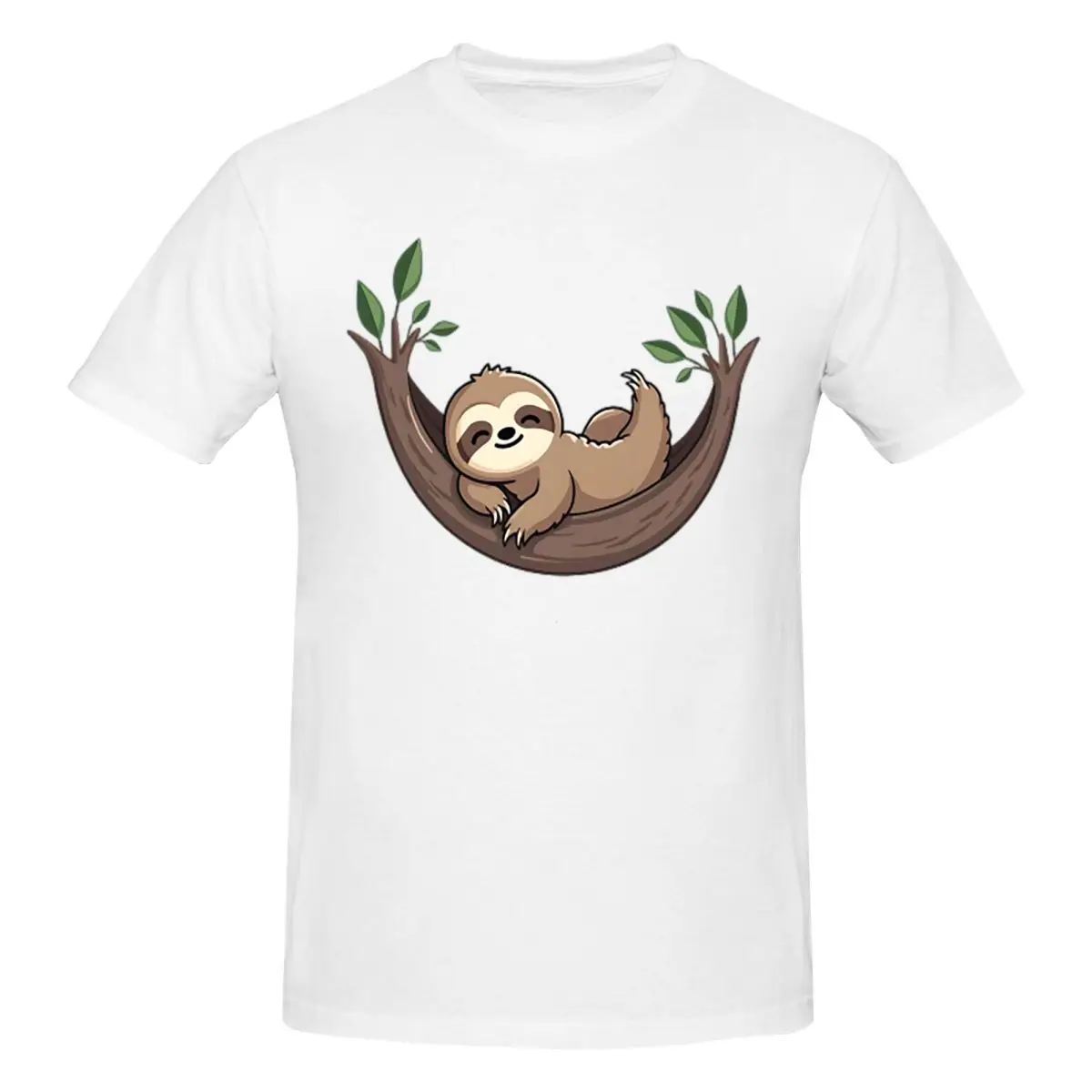 A Sleepy Sloth On A Hammock Nap Goals Achieved Men T-Shirt Classic Plus Size T Shirts Men's O-Neck Cotton Tees Short Summer Male