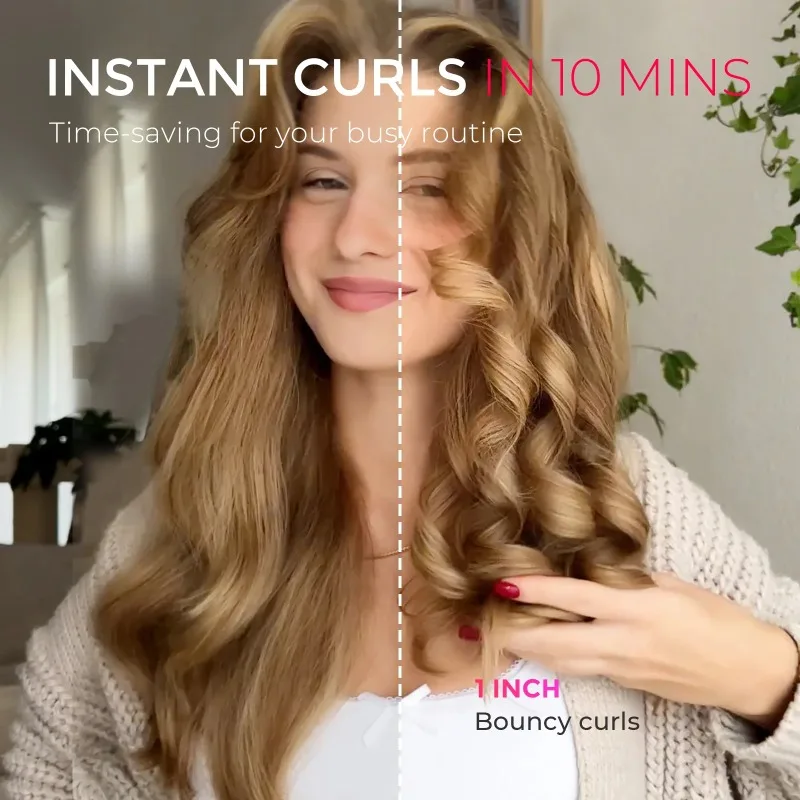 مكواة تجعيد أوتوماتيكية من TYMO CURLPRO، أداة تجعيد الشعر الدوارة لموجات الشاطئ الدائمة، أيوني 500 متر، جهد مزدوج وخفيف الوزن، 1 بوصة