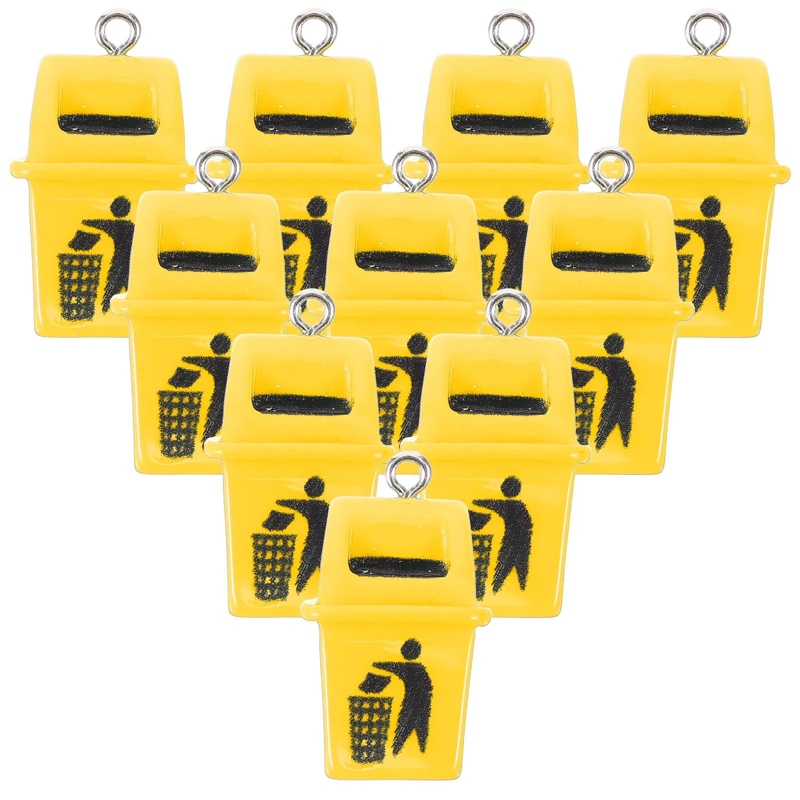 

10 Pcs Mini Trash Can Pendant Accessories Jewelry Bulk Charms for Making Suite Garbage
