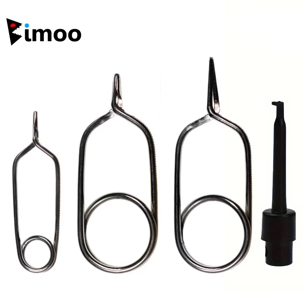 Bimoo Stainless Steel Hackle Pliers Fly Tying Tool Hackle Clips Feather Wrapping Tool Fly Holder Clips Accessries S# M# L#