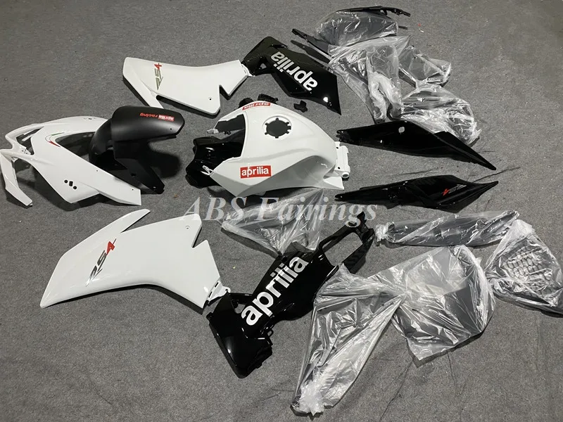 4Gifts New ABS Full Fairings Kit Fit for Aprilia RS4 50 125 2012 2013 2014 2015 12 13 14 15 Bodywork Set Black White