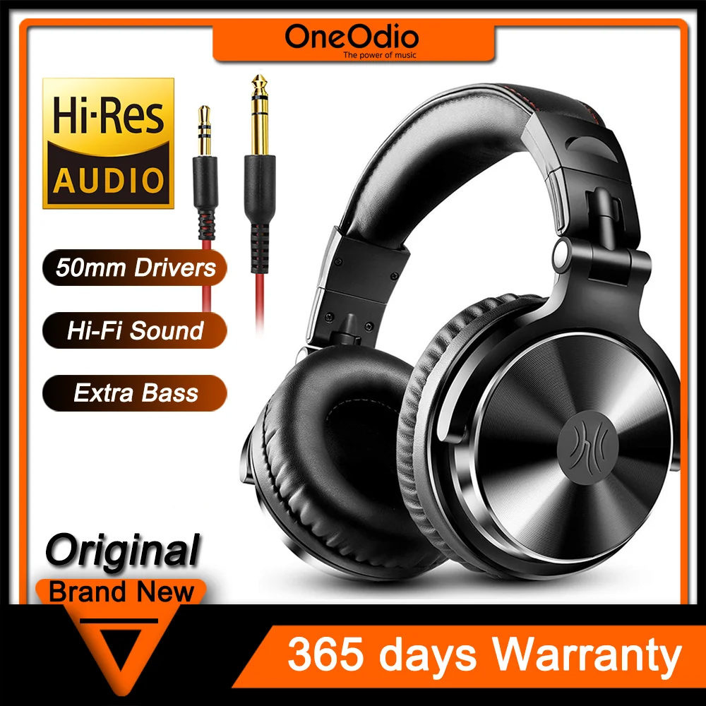 Oneodio Pro-10 Wired Headphones with 50mm Quality HiFi Drivers Stereo Big Headphones Studio Mixing Recording Monitoring Headset