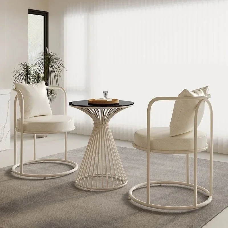 Home Balcony Leisure Business Negotiation Sofa Table and Chair Combination Hotel Reception Cafe Milk Tea Shop Small Round 10