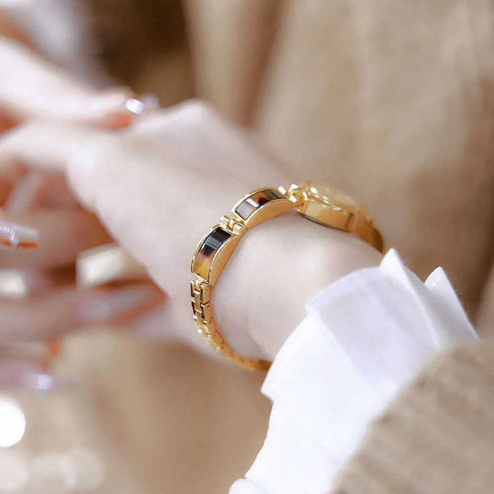 Women Watch French high-end Temperament Hawksbill Amber Retro Bracelet Chain Watches Waterproof Ladies Fashion Quartz Wristwatch