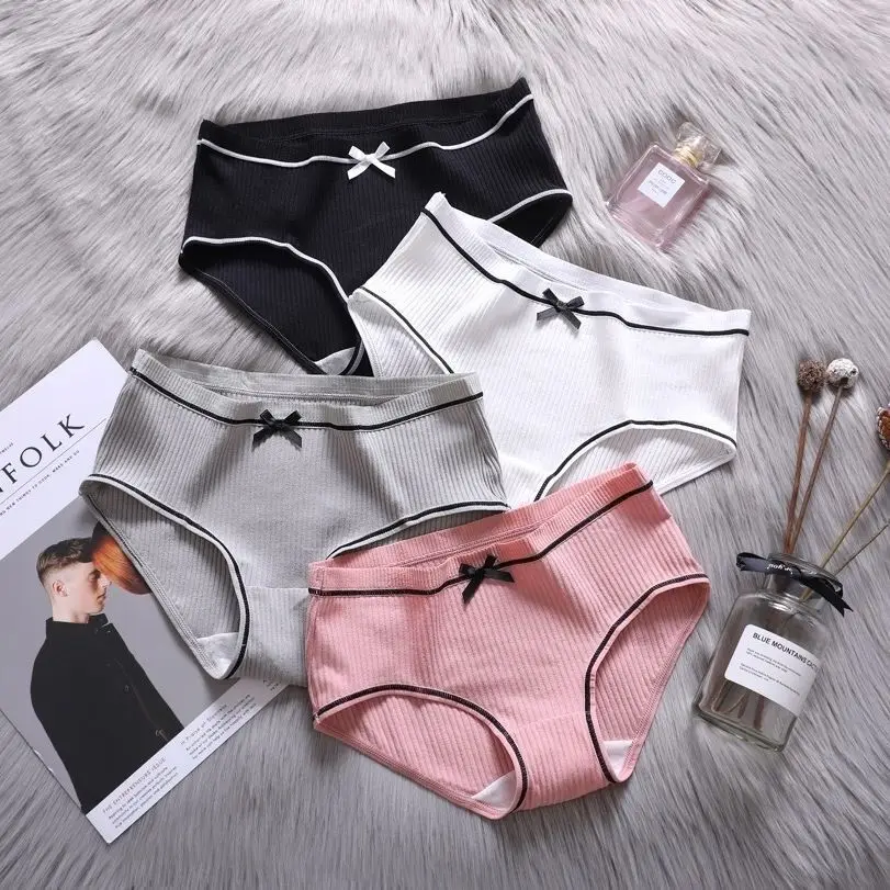 3pcs Cotton Panties Woman Kids Lace Briefs Fashion Solid Color knickers Girls Bow Underpants Set Underwear 3 Pcs/lot