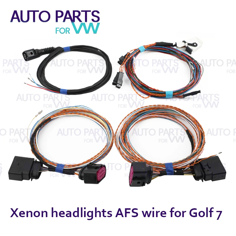 

Xenon Headlight Auto Leveling Range Headlight Cornering AFS Cable Harness For VW Golf 7