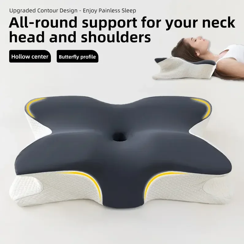 Butterfly Shape Pillow Neck protection Slow Rebound Memory Foam Pillow Health Care Cervical Orthopedic Neck Foam Pillows Neck