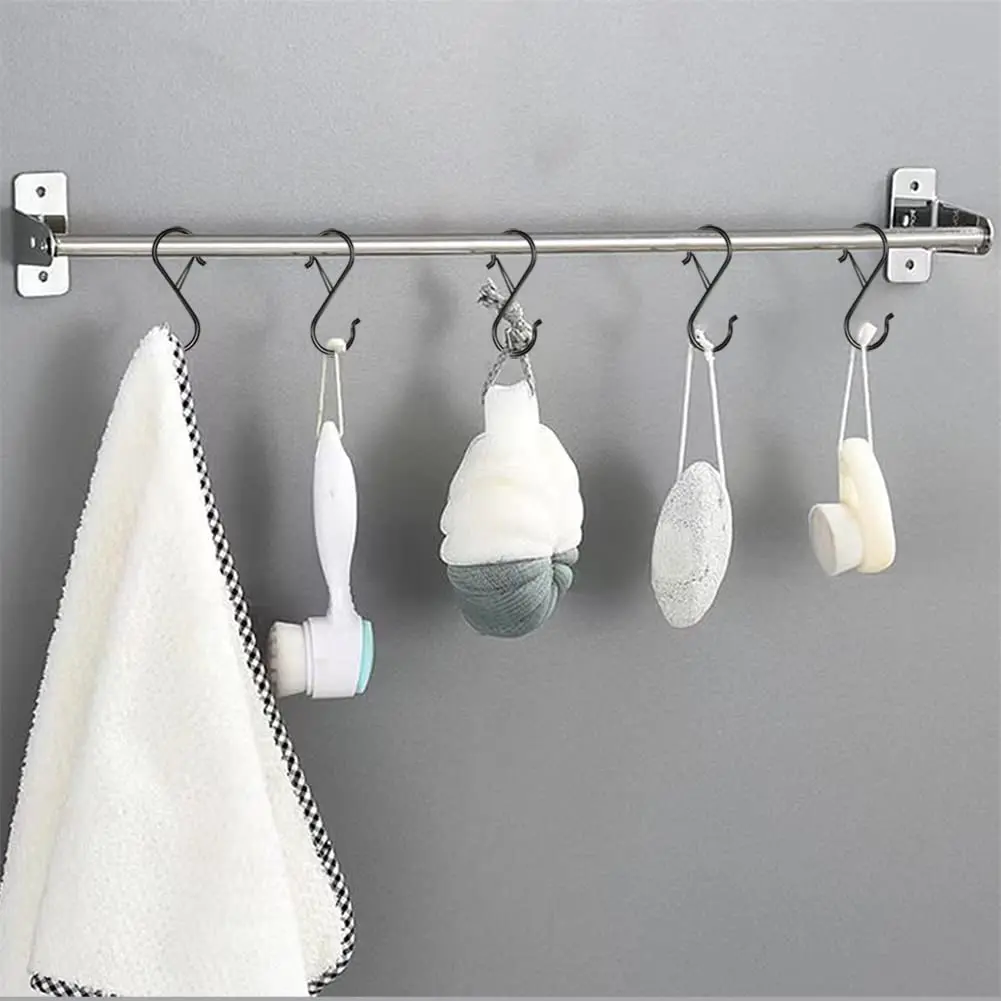 5/10/20 Stück S-Haken mit Sicherheitsschnalle, robuste S-förmige Metallhaken zum Aufhängen von Pflanzen, Küchenutensilien, Kleidung, Topf usw. – Detail 5