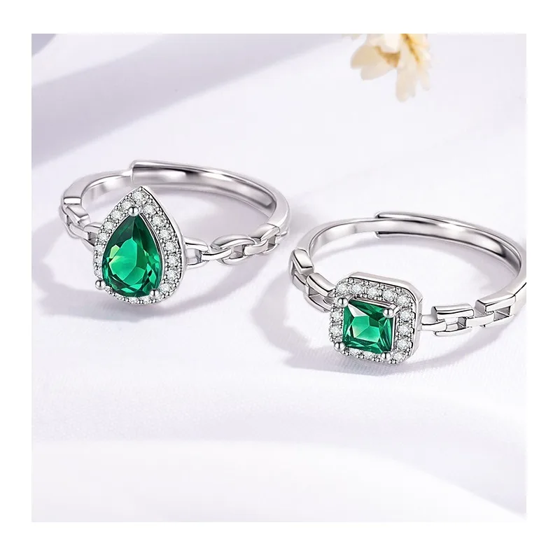 

Кольцо Kalaini Square Stone Ring для женщин, нишевый дизайн, кольцо с камнем в форме капли, кольцо с драгоценным камнем премиум-класса