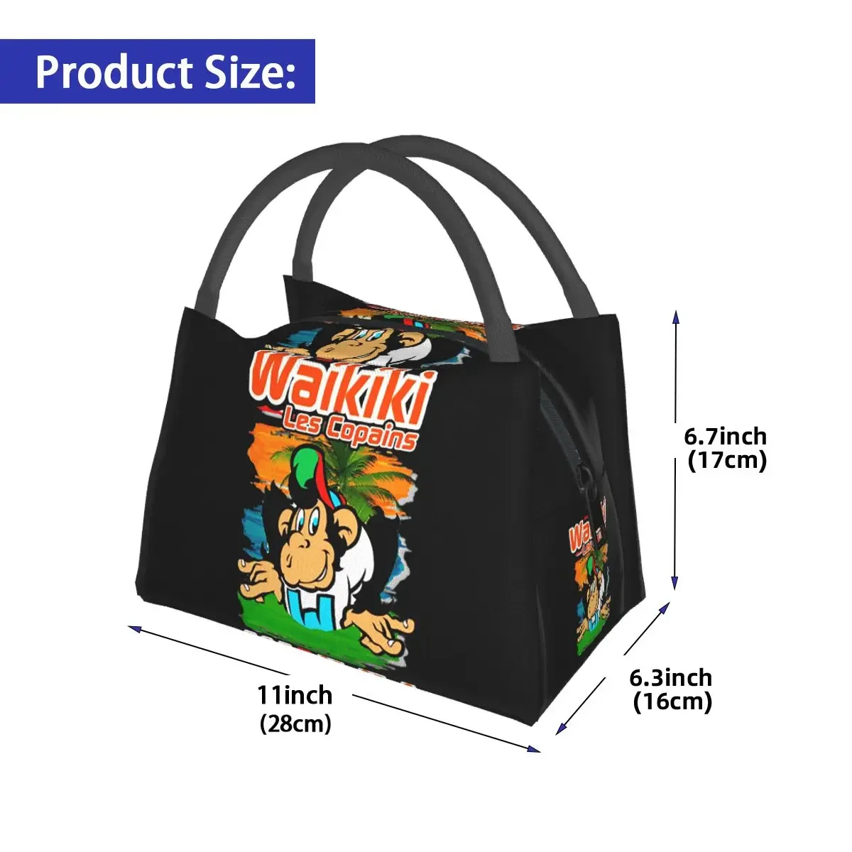 Monkey Lc Waykiki Singe-bolsas de almuerzo con aislamiento Bento Box reutilizable, bolsas de Picnic, bolsa térmica más fresca para mujer y Estudiante