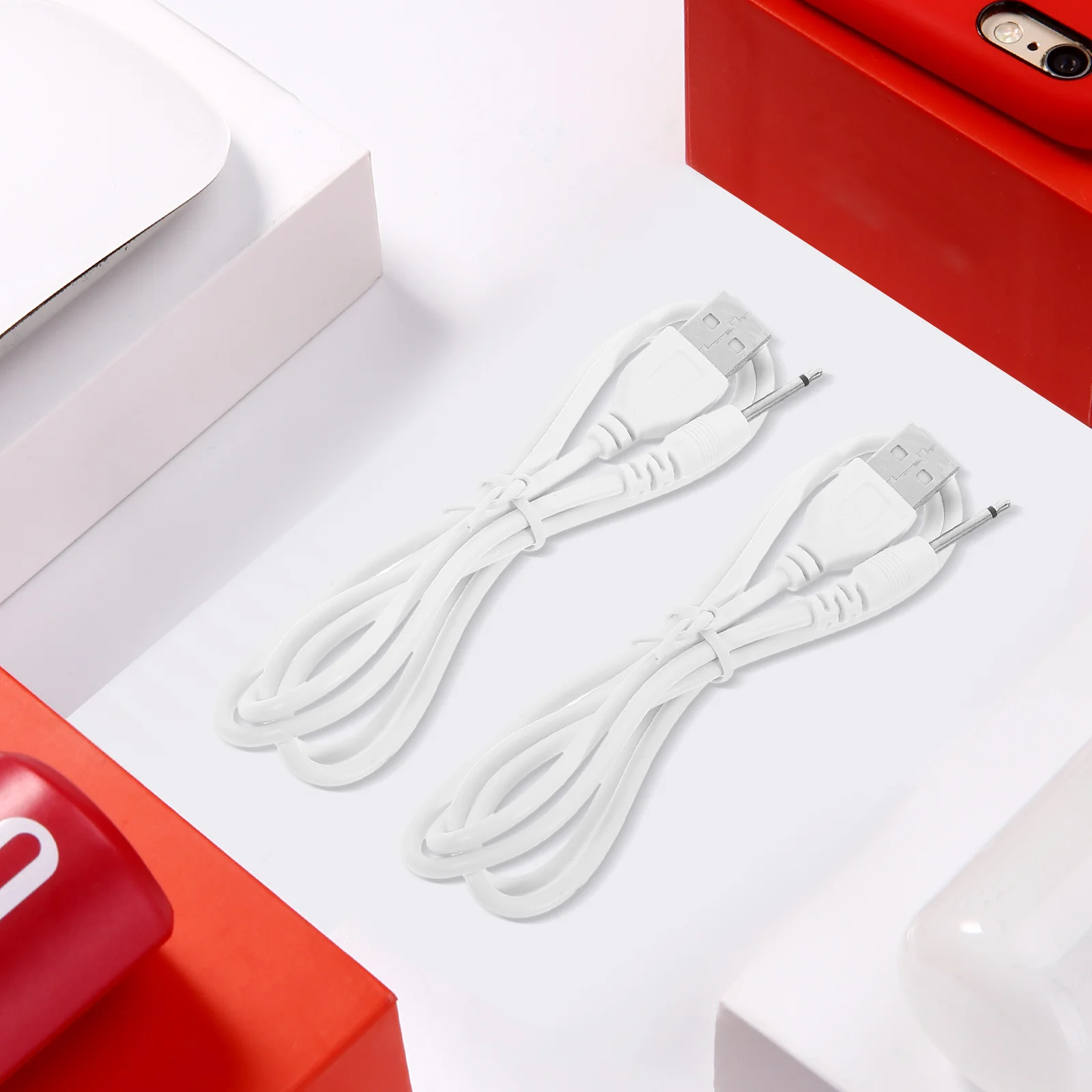 

2Pcs 2.5mm USB Dc Cord Replacement Durable Charging Cable for Various Devices Overvoltage Protection Dc Charging Cable