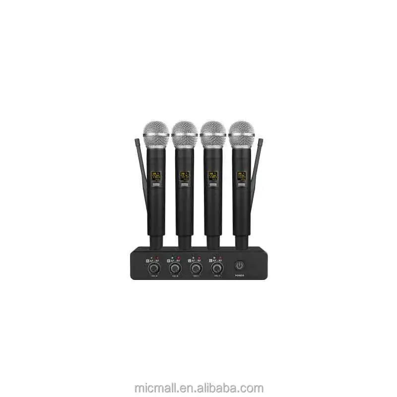2026 Portable Mini 4 Channel Wireless Microphone System Microphone Wireless Professional Church
