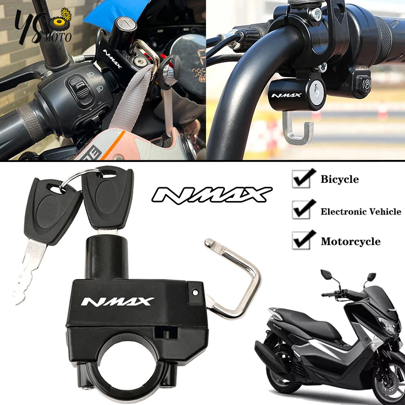 2024 New NMAX Fit For YAMAHA NMAX155 NMAX150 NMAX125 N-MAX155 NMAX N-MAX 125 150 155 Motorcycle Helmet Lock Anti-Theft Helmet