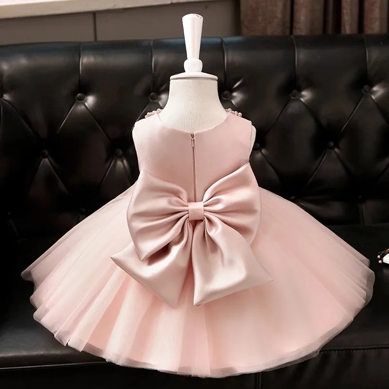 

Little Girl Evening Dress Children's Baby First Birthday Princess Dress Summer Style Sleeveless Puffy Tulle Dress