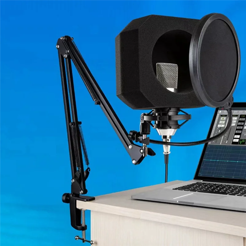 ABNR 1 Pcs Microphone  Filters Microphone Isolation Shield Mic Windscreen Foam Filter For Recording,Singing,Podcasts,Live Str