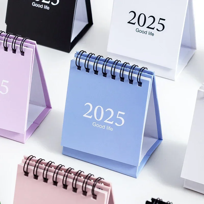 2025 Desk Calendar Cute Daily Planner Simple Solid Calendar Book with Stickers  Study Goal List To Do List Home Office Supplies