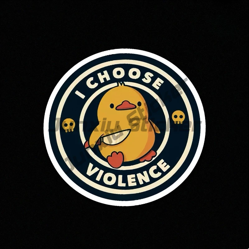 

Наклейка «Я выбираю насилие» с забавной уткой для декора ноутбука, спальни, автомобиля, чемодана, модный мультяшный арт