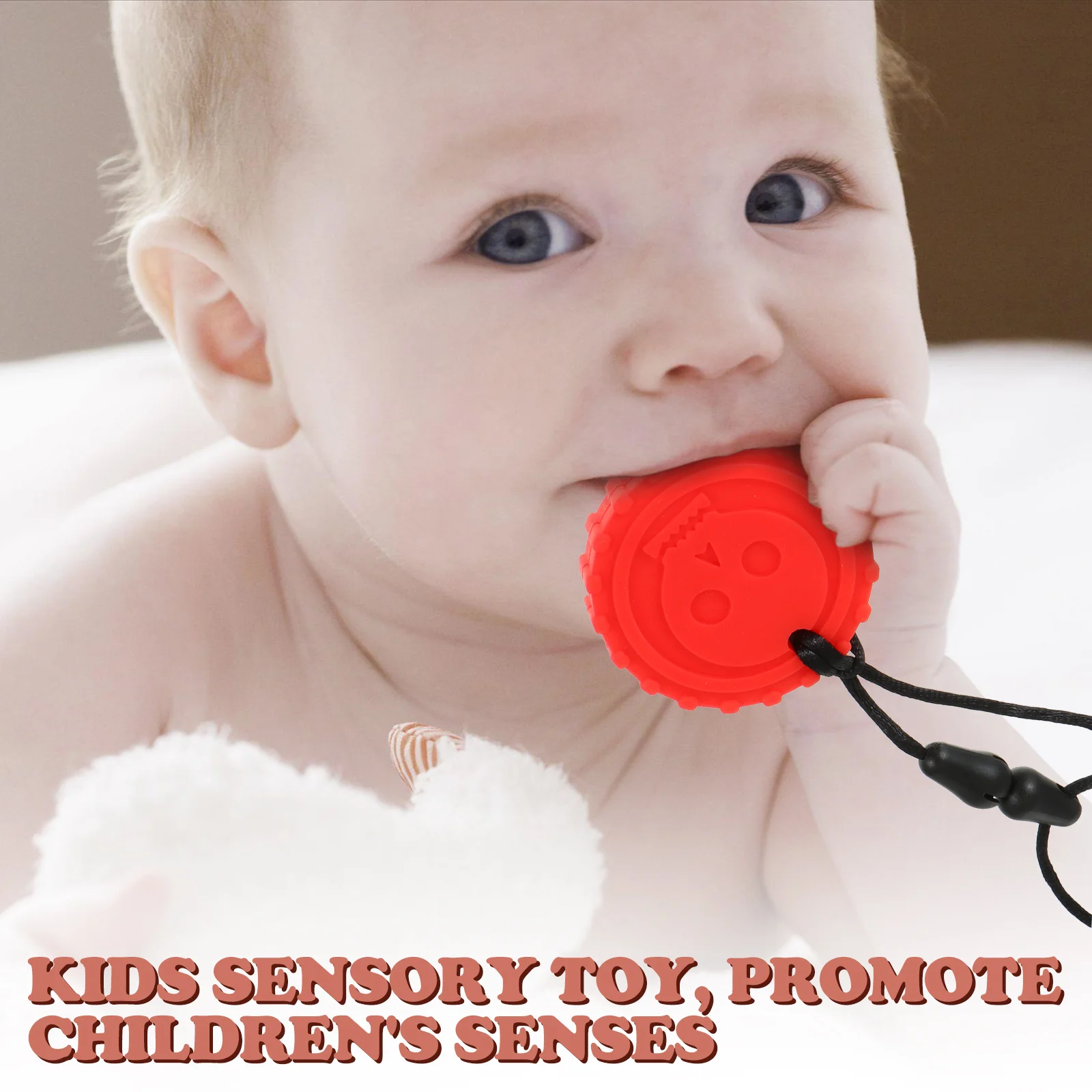 

Силиконовый прорезыватель-ожерелье для младенцев, жевательный кулон для облегчения боли при прорезывании зубов, сенсорный инструмент для детей с аутизмом, для малышей, младенцев и новорожденных