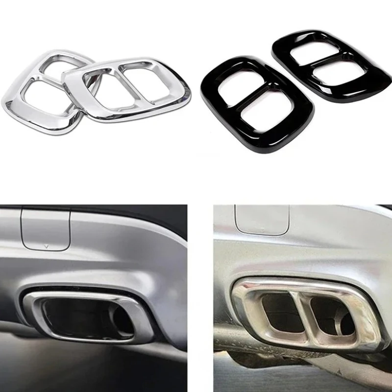 Car Stainless Steel Tail Throat Exhaust Pipe Muffler Tip Cover Trims For Mercedes Benz GLA Class X156 2015-2018 Car accessories