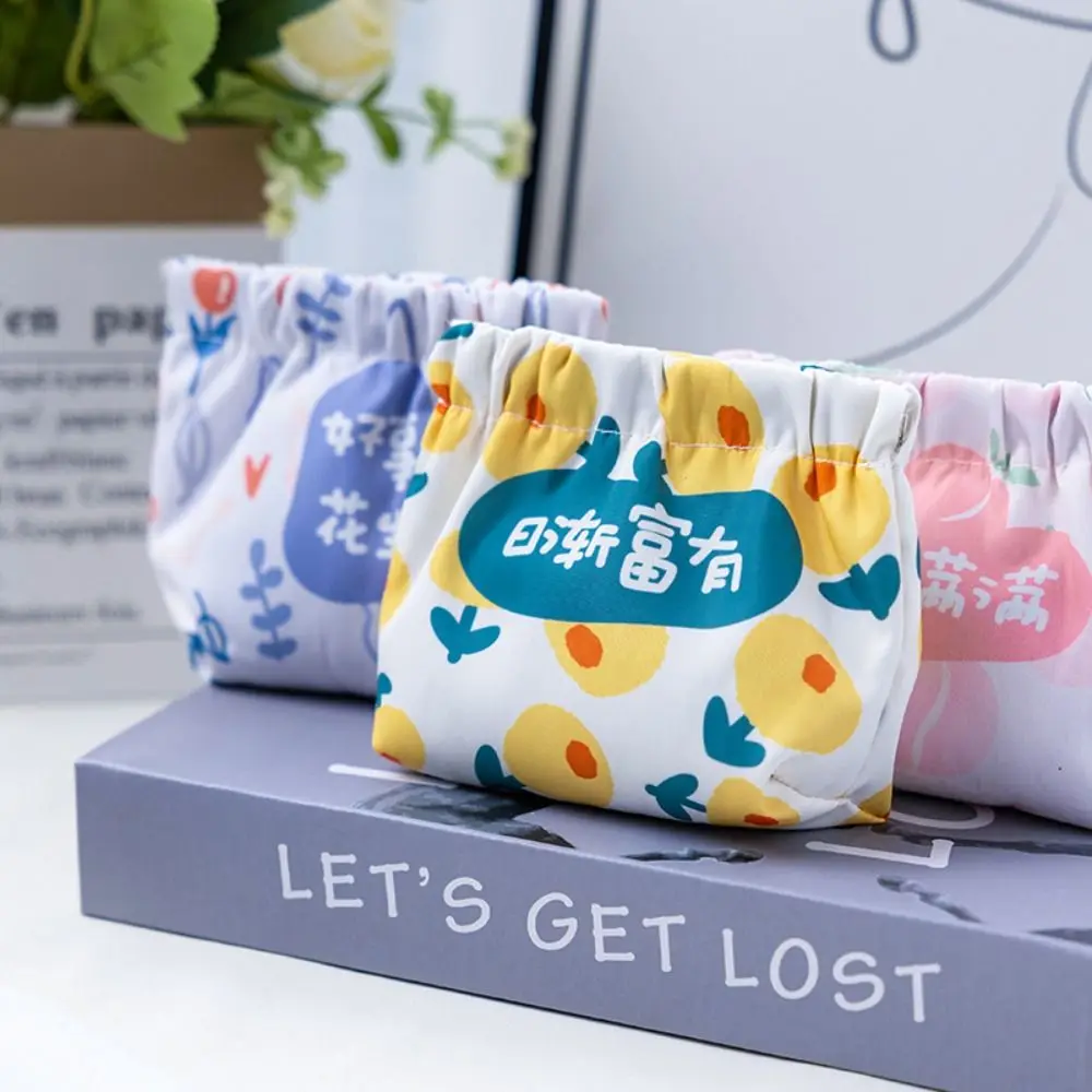 Strawberry Self-closing Coin Purse Flower Fruits Mini Storage Bag Jewelry Packing Bag Card Holder Lipstick Cosmetic Bag