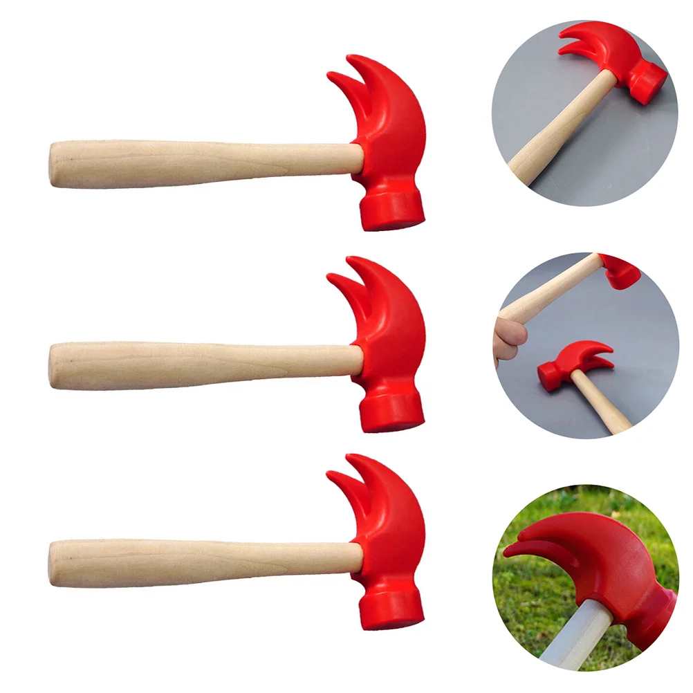 

3 Pcs Simulated Small Wooden Hammer Simulation Plaything Children's Toys Infant Lobster Kids DIY Toddler Baby Mini for