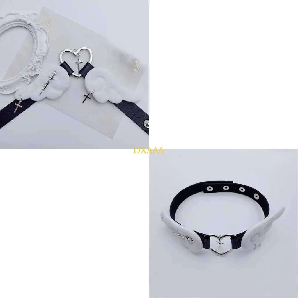

DXAA Heart Choker Cosplays Ожежее колье Колень женский воротник колье для воротника крыла