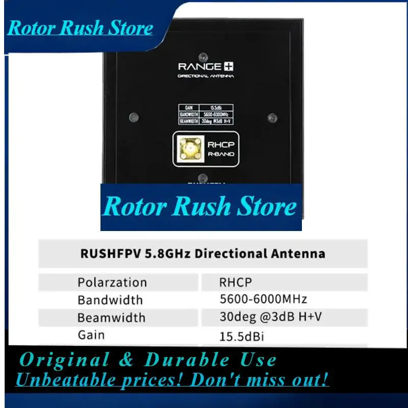 RoRuSRUSHFPV 5.8G RANGE PLUS 4X Directional Patch Antenna 15.5dBi RHCP SMA 5600-6000MHz Circular Polarized Antenna For RC FPV Dr