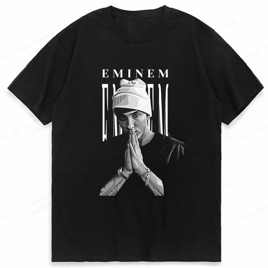 Rapper Eminem Graphic Print T Shirt Vintage Fashion Casual Crew Neck Short Sleeve  T Shirt Women