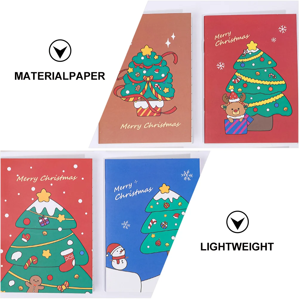 24 Pcs The Notebook Christmas Pocket Xmas Appearance Notepad Cartoon Writing Student
