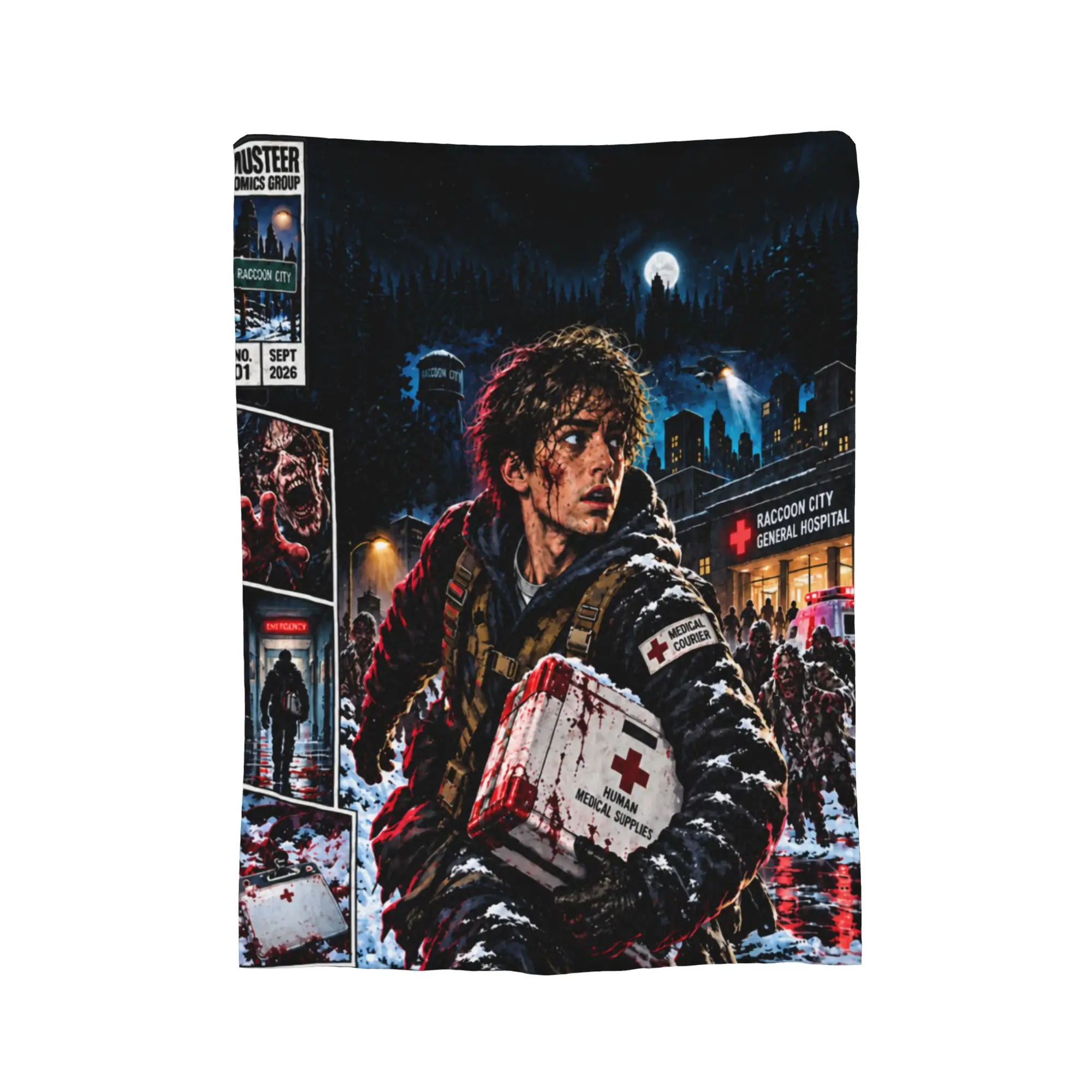 Bryan 2026 RE Movie Raccoon City Horror  Survival Horror Plush Blanket  Fashion Throw Blanket for  Sofa Bedding Lounge Rug Piece