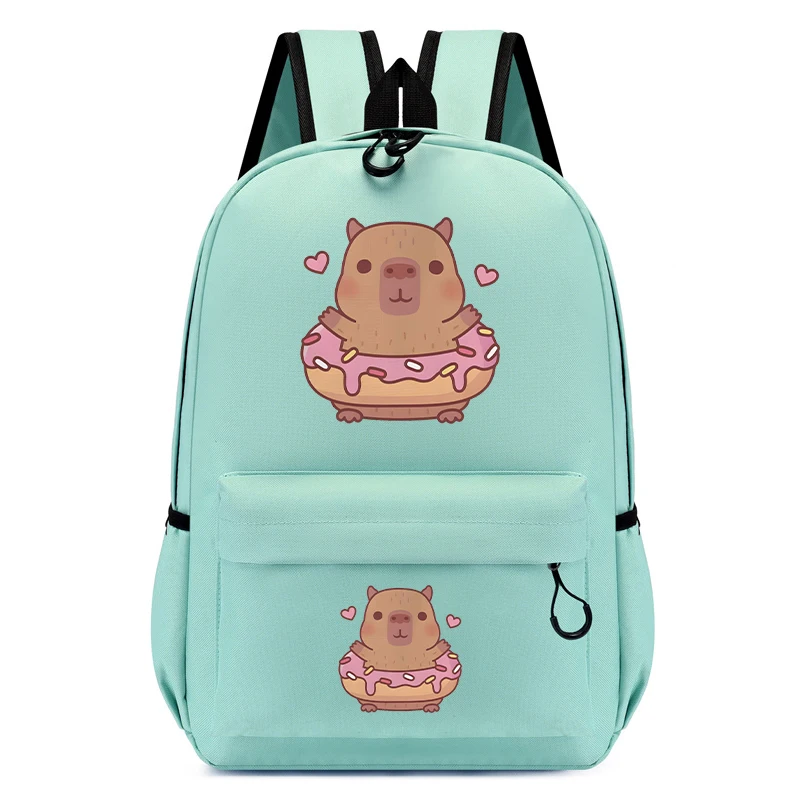 

New Cute Trend CHILDREN'S School Shoulders Backpack Bag Cute Capybara Donut School Students Schoolbag Kids Anime Cartoon Bagpack