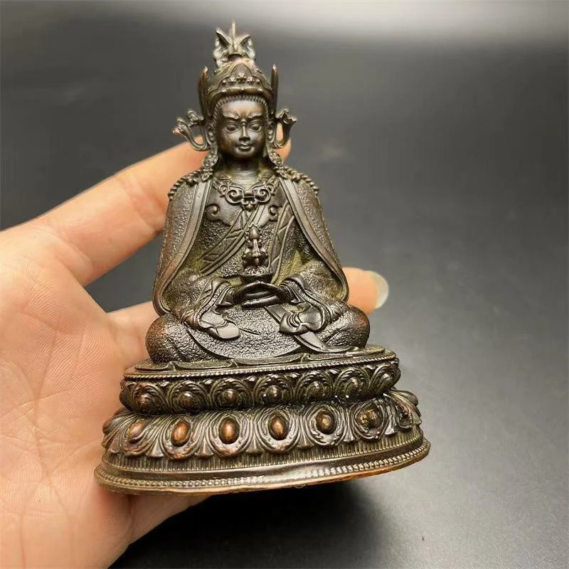 الجنية الصغيرة/العتيقة النحاس لوتس ماستر تمثال بوذا تمثال المفروشات المنزلية مكتب ديكورات الحرف اكسسوارات الهدايا
