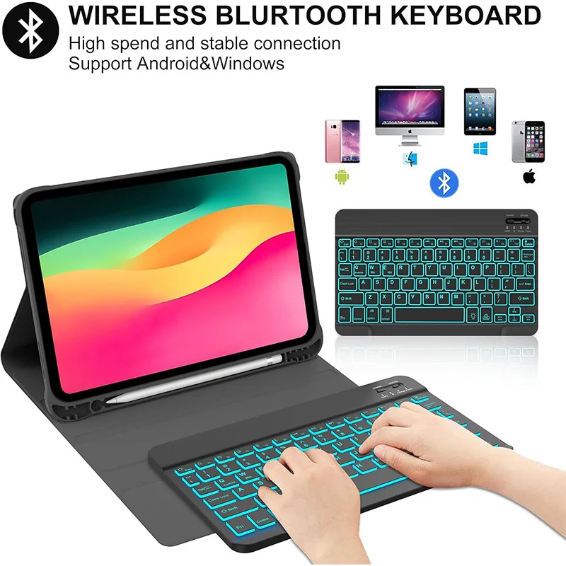 Leather Case for iPad A16 11 Inch 2025 A3355 A3356 A3354 Bluetooth Keyboard Cover For iPad 10th 10.9Inch A2696 A2757 A2777 A3162