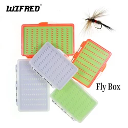 WIFREO Fly Fishing Hook Box with Foam Waterproof Nymph Slim Fly Box Fishing Gear Transparent S M L Pesca Fishing Tackle Box