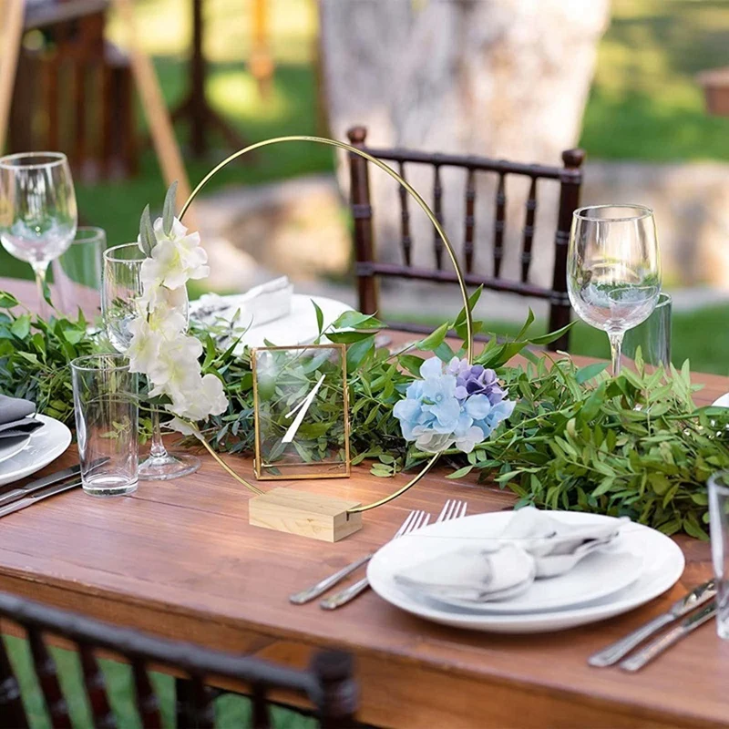 10 Pack 12 Inch Floral Hoop Centerpiece Wedding Decor With Stand For Table Metal Hoops For Crafts Metal Rings