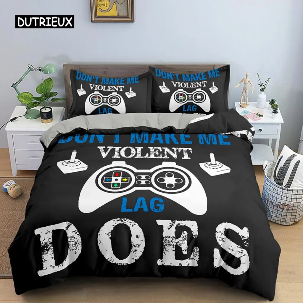 Game Controller Duvet Cover Gamer Printing Bedding Set Duvet Cover for Boys Teens Room Decorations Cartoon Colorful Game Theme