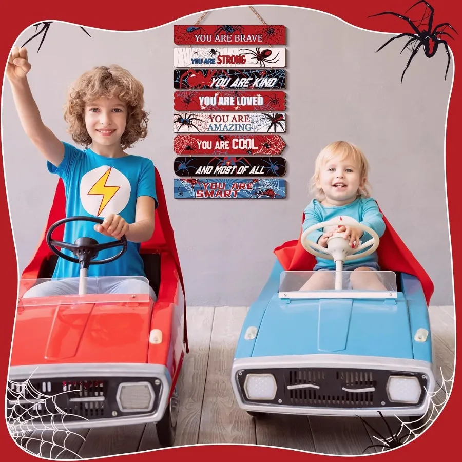 Spider Room Decor Boys Bedroom Wall Decor Inspiratiol Spiders You Are Brave Wall Wooden Art Little Boy Teen Bedroom Playroom Ho