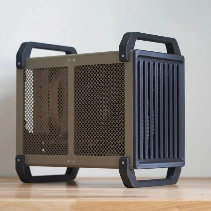 

3D-печатный корпус для ПК ITX/SFF с открытой рамой, из алюминиевого профиля с ручками, готовый к установке воздушного/водяного охлаждения, портативный компьютерный корпус