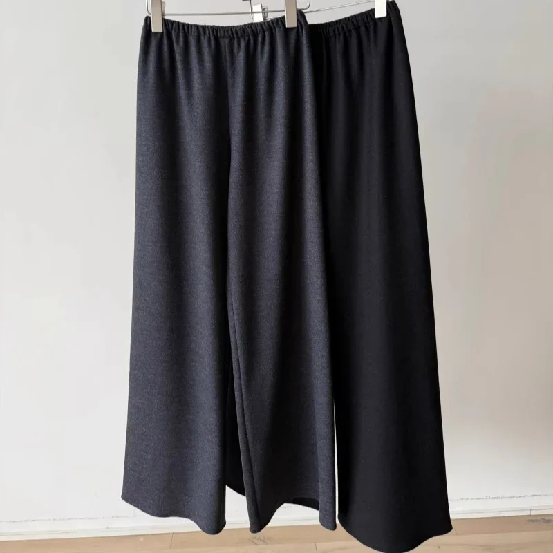 

Австралийские шерстяные двусторонние тканые минималистичные элитные воздушные брюки Широкие брюки