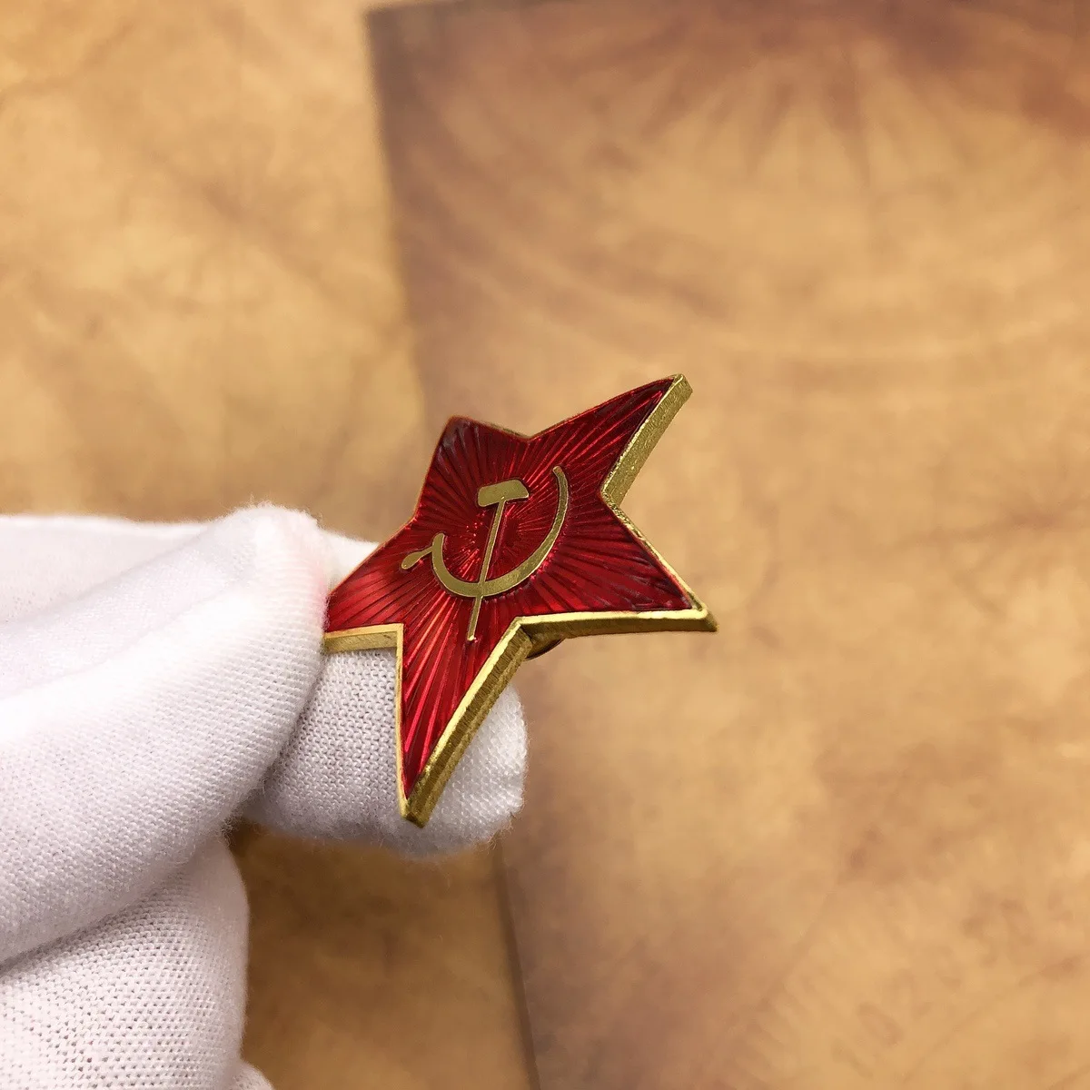 1PC CCCP Red Star Badge, Sickle and Hammer Brooch Soviet Orders and Medals