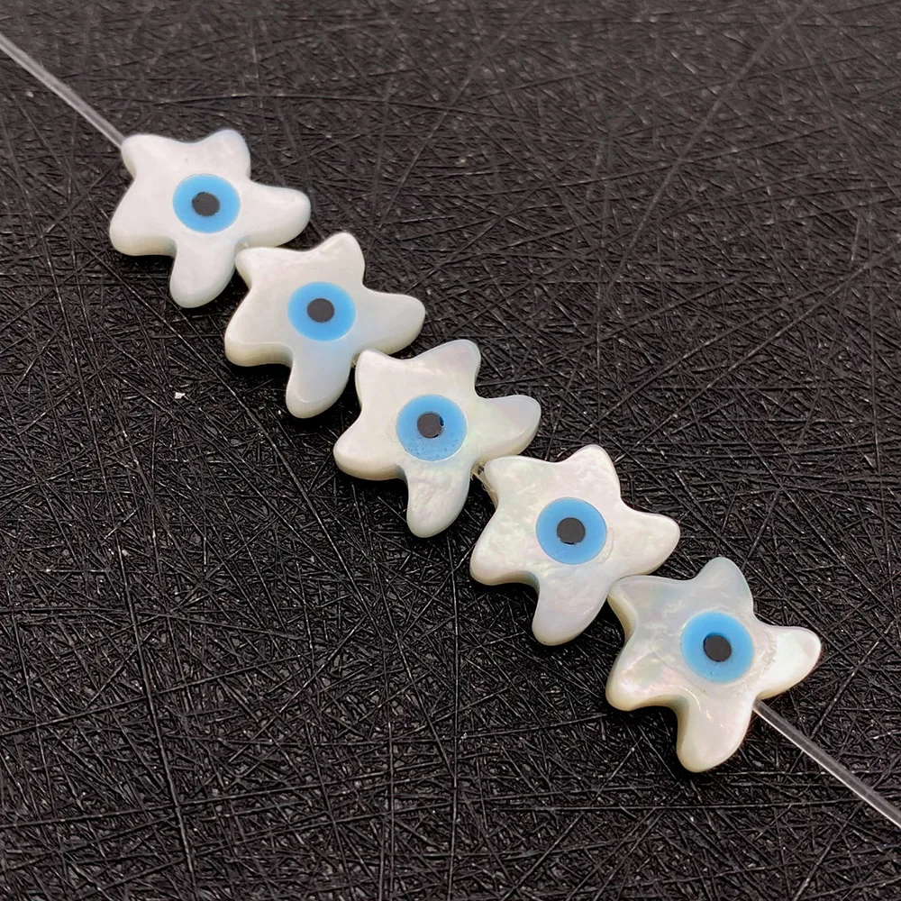 

10mm White Natural Freshwater Shell Beads Starfish Shape Straight Hole Loose Beads for DIY Bracelet Necklace Jewelry Making Gift