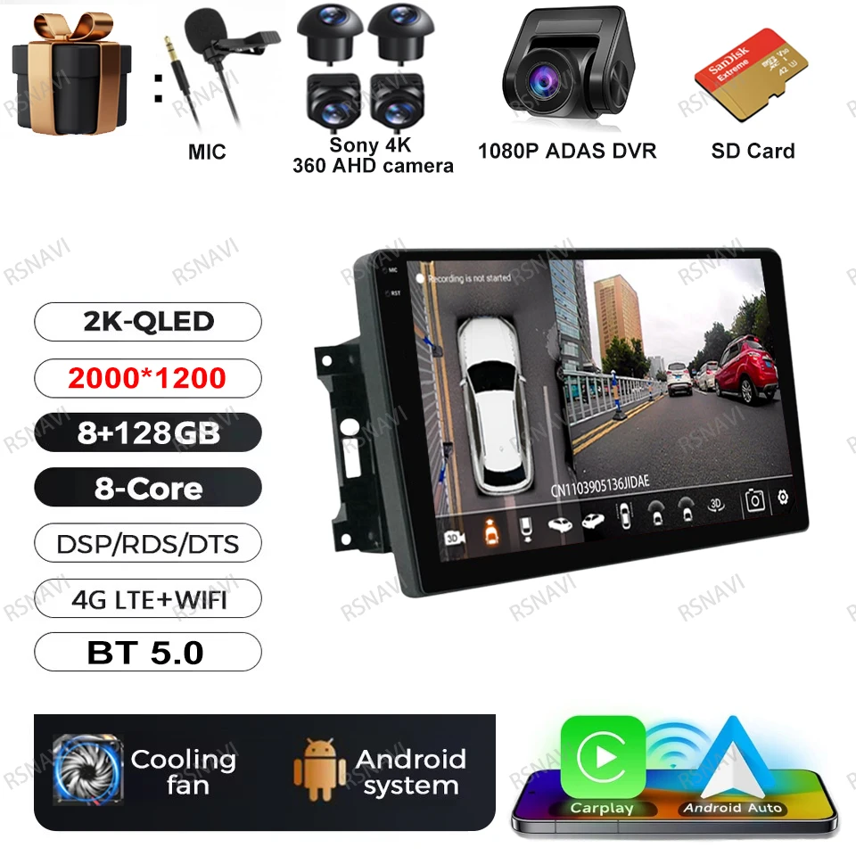 Android 15 Autoradio Voor Jeep Wrangler 3 JK 2007-2018 Head Unit Draadloze Carplay Auto GPS QLED DVD multimedia Navigatie BT