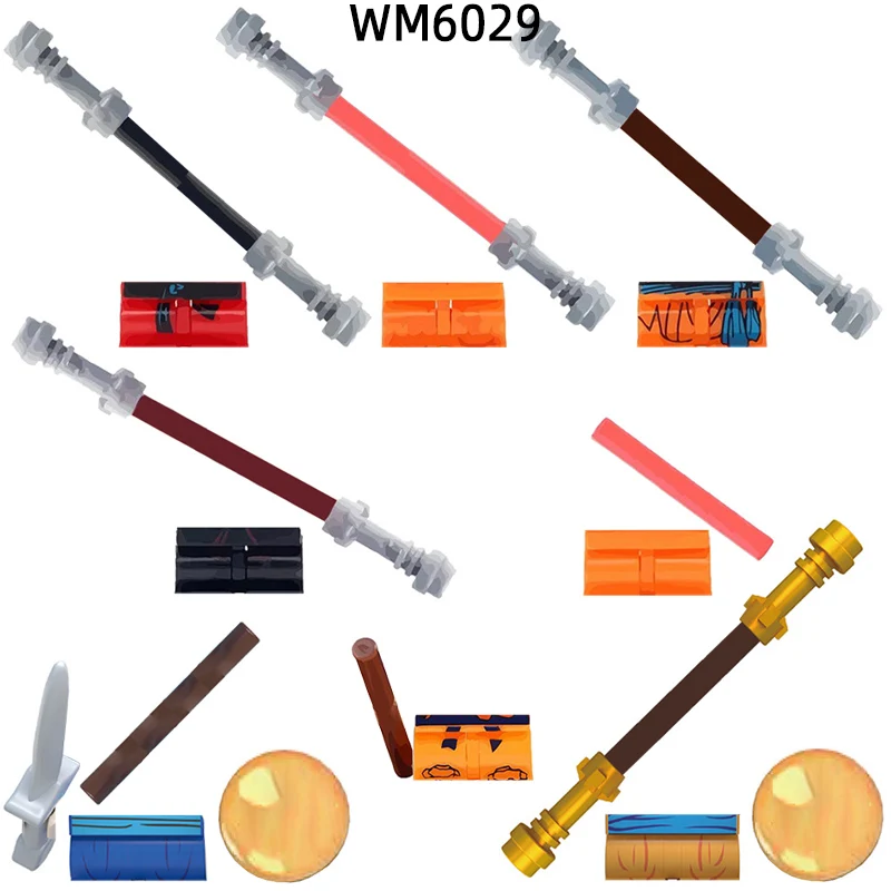 The Action Figures Stick Weapons Pants Hair Parts Model Blocks MOC Bricks Set Gifts Toys For Children WM6029